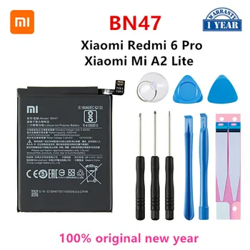 Xiao mi 100% Oriģinālā BN47 4000mAh Akumulators Par Xiaomi Mi A2 Lite/Xiaomi Redmi 6 Pro BN47 Tālruņa Baterijas Nomaiņa +Instrumenti