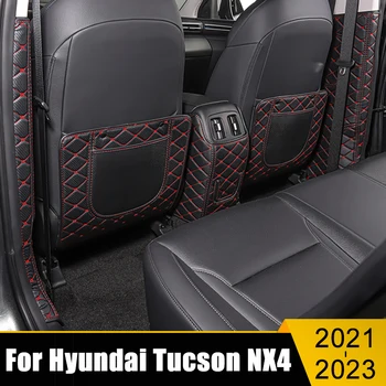 Par Hyundai Tucson NX4 2021 2022 2023 Ādas Automašīnu Sēdekļu Muguras Balsts Lodziņā Aizsargātu Segtu Bērniem, Bērnu Kick-Pierādījums Mat Piederumi