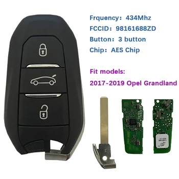 CN028016 Sākotnējā Kuģa, 3 Pogas 2017 - 2019 Opel Grandland X Smart Key AES Čipu 434MHZ 98161688ZD IM3A