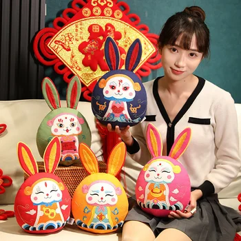 Ķīniešu Jaunais Gads 2023 Rabbit Zodiaka Fortuna Trušu Tang Uzvalks Cute Bunny Mājas Dekoru Pildījumu Rotaļlieta Radošo Rotājumu Īpašu Dāvanu
