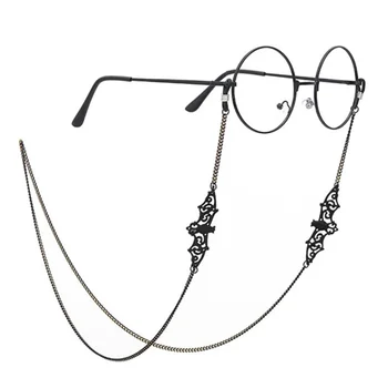 Sieviešu Retro Black Bat Sunglass Ķēdes Lanyards Briļļu Aksesuāri, Brilles Lasīšanas Brilles, Siksnas Vadu Brilles Karājas Virve