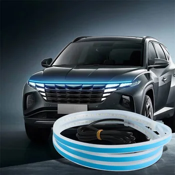 LED Gaismas Sloksne Ūdensnecaurlaidīga Elastīga Auto Dekoratīvie Atmosfēru Lampas Apkārtējais Apgaismojums 12V Universālas Automašīnas Pārsega Dienas Gaitas