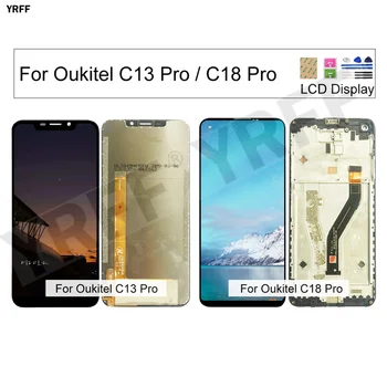 Par Oukitel C13 Pro Original Ar Rāmi Lcd Ekrāni Oukitel C18 Pro LCD+Touch Screen Digitizer Tālrunis Stikla Panelis