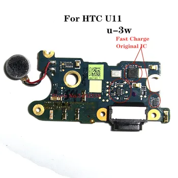 100% Oriģināls USB Ports Uzlādes Doks MIC Flex Kabelis HTC U11 U-3W USB Lādētāja Kontaktdakšu Valde Ar Mikrofonu Vibrators Savienotājs