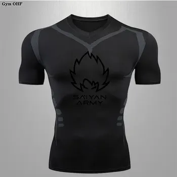 Vīriešu kompresijas T-krekls ar garām piedurknēm ar īsām piedurknēm krekls, ātri žāvēšanas, skriešana, sporta zāle, Rashguard Džiu Džitsu Bjj T Krekls