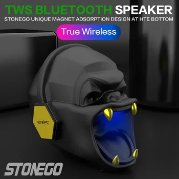 STONEGO Bluetooth 5.0 Skaļrunis, Unikālas Formas Bezvadu Skaļrunis HD Skaņu FM Mode / Handfree Zvanot / USB / AUX / TF Slots Ieejas