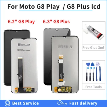 Par Motorola Moto G8 Plus LCD displejs G8 Spēlēt Displejs, Touch Screen Digiziter Montāža Moto G8 Spēlēt XT2019 Xt2015 Displejs