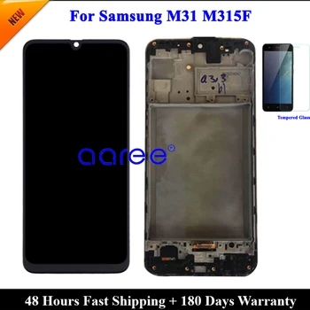 6.4' Spuer AMOLED LCD Ekrāns Samsung M31 LCD m315F lcd displejs Priekš Samsung M31 M315F LCD Ekrānā Pieskarieties Digitizer Montāža
