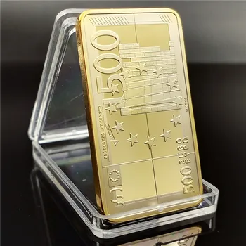 500 EUR Monētas Eiropas Piemiņas Bloku Monētas Eiropas un Amerikas Laukumā ar Zelta pārklājumu Bloku, Piemiņas Monētas
