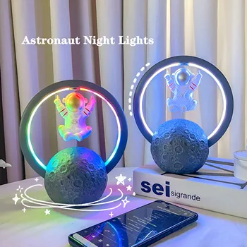 Astronauts Nakts Gaismas Magnētiskā Levitation Galda Lampa ar Bluetooth Skaļrunis, RGB Apkārtējās Gaismas Par kazlēnu, Guļamistaba Dekori, Dāvanu