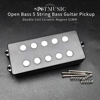 Atvērt Bass Guitar Pickup 5 String Dubultā Spole Humbucker Pikaps Keramikas Magnēts 62MM Mūzikas Vīrietis Stila Bass Ģitāru Piederumi