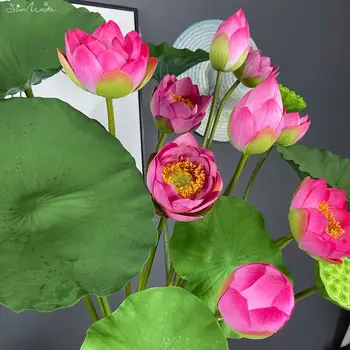 SunMade Augstas Kvalitātes Lotus Zīda Mākslīgo Ziedu Lotus Seedpods Mājas Kāzas Dārza Dekorēšana Plantas Artificales Viltus Augi