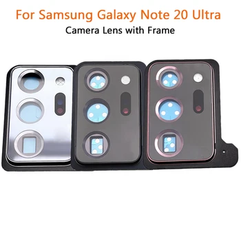 100% Oriģināls Samsung Galaxy Note 20 Ultra Aizmugurējo Kameru Stikla Objektīva Pārsegs ar Rāmi Turētājs Rezerves Daļas