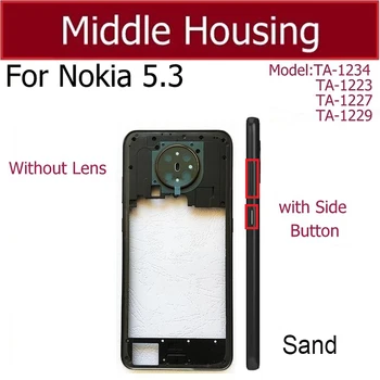 Nokia 5.3 TA-1234 TA-1223 TA-1227 TA-1229 LCD Vidū Korpusa Vidū Mājokļu Bezel Priekšējo LCD Ekrānu Rāmja Vāks