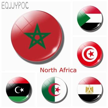 Marokas Karogu 30MM Ledusskapja Magnēts, ziemeļāfrikā, Ēģiptē, Sudānā, Lībijā, Tunisijā, Alžīrijā, Stikla Magnētisko Uzlīmju Turētāju, Ledusskapis Dekori