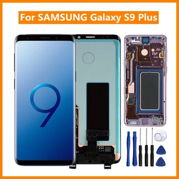 100% Super AMOLED Touch Screen Samsung Galaxy S9Plus LCD Displejs, Touch Screen Digitizer Par S9 Plus G960 G965 Remonta Daļas