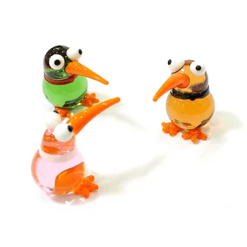 Krāsains Cute Mini Kivi Putns Stikla Figūriņas Karikatūra Dzīvnieku Tiny Statuja Amatniecības Rotājumi Mājās, Galda Dekori jaungada Dāvanas Bērniem
