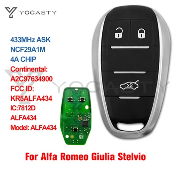 YOCASTY KR5ALFA434 A2C97634900 ALFA434 Keyless Smart Key 433MHz Piekariņu 2015 2017 2019 2020 Alfa Romeo Giulia Stelvio