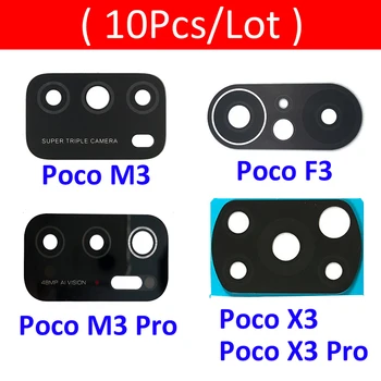 10Pcs Aizmugures Aizmugurējo Kameru Stikla Objektīvs Xiaomi Poco M3 F3 5G X3 NFC X4 M4 Pro F2 Pro F1, F4 GT 4G 5G Līmi, Uzlīmes