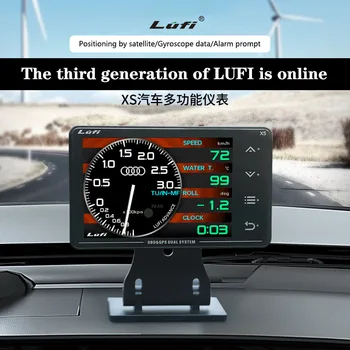 LUFI XS Gabarītu Auto Multi-function OBD+GPS Instruments Ūdens Temp Turbīnu Eļļas Temp Metru G Vērtība Žiroskops Modifikācija
