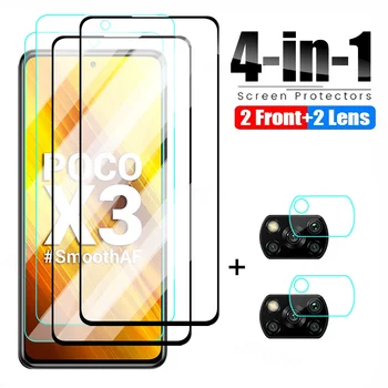 4 1 Rūdīta Stikla Xiaomi Poco X3 M3 M2 F2 Pro X3 NFC F3 GT Aizsardzības Stiklu Xiaomi Mi 11 Lite 11X Pro 11es Objektīvs Filmu