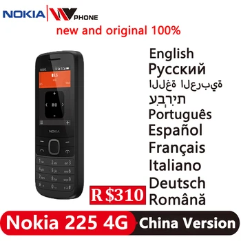 Nokia mobilais telefons Nokia Oriģinālās 225 4G Mobilo Tālruni, Daudzvalodu 2,4 collu Dual SIM Kartes, Bluetooth, FM Radio, 1150mAh Funkcija 