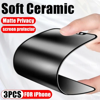 Matēts Privātuma Ekrāna Aizsargi IPhone 14 11 12 13 Pro Max Mini Soft Keramikas Anti-spiegu Filmu uz IPhone XS Max X XR 7 8 Plus SE