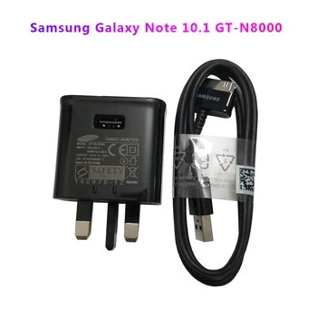 Oriģinālo Lādētāju 5V2A AK Samsung GT-N8000 Planšetdatoriem Note10.1 N8010 Datu Kabelis N5100 Galaxy N5110 P7510 P7300 P6200 P3100