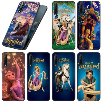 Disney Rapunzel Tangled Melnais Tālrunis Gadījumā, Huawei Honor X7 X8 X9 5G 30i 20S 20E 10es 7S 8.A 8S 8.C 8X 9.A 9.C 9X Pro 10X Lite Vāciņu