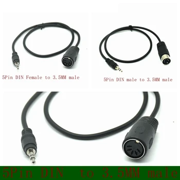 5 Pin Din MIDI Vīriešu 3.5 mm Male 5Pin DIN Sieviešu 3.5 MM male Plug Stereo Jack Audio Adaptera Kabelis, 50cm 150cm 300cm