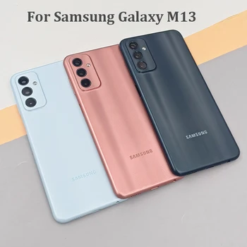 Samsung M13 Atpakaļ Akumulatora Vāciņu Aizmugures Paneļa, Durvju Mājokļu Gadījumā Galaxy M135 Remonts, Rezerves Daļas, Kuras Ir Ar Kameras Objektīvs Rāmis
