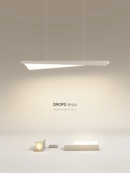 Balts Minimālisma Moderno LED Lustras Ziemeļvalstu Ēdamistabas Virtuves Salu Ilgi Kulons Lampas Restasurant Advokātu Birojs dekors Gaismas
