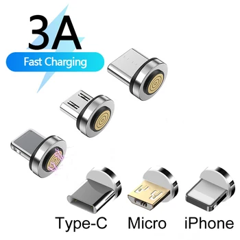 5gab Tips-C USB Micro 3A Ātri Magnētiskas Uzlādes Spraudnis iPhone13 12 XS Max Xiaomi Redmi Piezīme 11 10 9 8 7 6 5 Pro Magnetic Kabelis