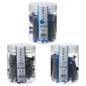 30pcs Jinhao Universālā Melnā Zilā Tintes Pildspalva Tinte Sac Kasetnes 2.6 mm Uzpildes Skolas, Biroja Kancelejas preces