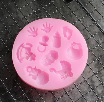 Bērnu Duša Puse sport rokas pudeli Trojas Formas 3D pomādes kūka silikona veidnē virtuves konfektes cupcake apdare, instrumenti,