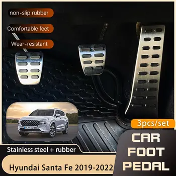 Auto-stils Automašīnas Pedāļi Pad Vāks Hyundai Santa Fe 2019 2020 2021 2022 Bremžu Gāzes Akseleratora Nerūsējošā Tērauda neslīdoša Pedāli