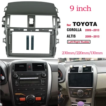9 collu 2din auto radio paneļa Toyota Corolla 2009. - 2013. gadam stereo paneļu montāžai automašīnas panelī dual Din DVD rāmis