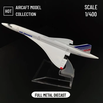 Mērogs 1:400 Metāla Lidmašīnas Reprodukcija 15cm Air France Concorde Lidmašīnu Lējumiem Modelis Aviācijas Kolekcionējamus Miniatūras Ornaments