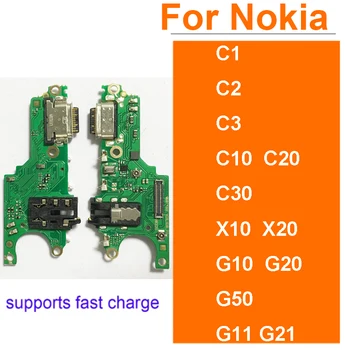 USB Uzlādes Valdes Nokia X10, X20 C1 C2 C3 C10, C20, C30 G10 Usc-11 G20 G21 G30 G50 Usb Lādētāju Doks Valdes Mikrofons Savienojumu Daļu