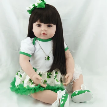 60 CM, Silikona Vinila Toddler Bērnu Princese Lelle Meitene Brinquedos Bērnu Dzimšanas dienas Dāvanas Klāt Gulētiešanas Spēlēt Rotaļu Māja