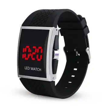Modes Unisex Watch Vīrieši Sievietes Gaismas Datums Displejs Taisnstūra Skalas Regulēšana Digitālo Skatīties Daudzfunkcionāls Skatīties наручные часы