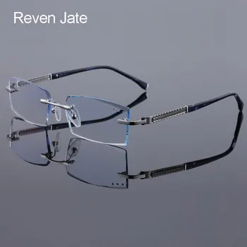 Reven Jate 58130 Tīra Titāna Bez Apmales Dimanta Griešanas Cilvēks Brilles Rāmis Optisko Recepšu Brilles Vīriešu Briļļu Modes