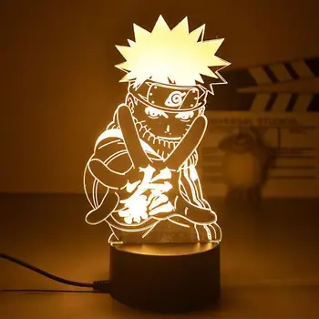 Anime Naruto Itachi Uchiha 3D LED Nakts Gaisma Uzumaki Sasuke Hatake Kakashi Kids Guļamistaba Dekors Lnight Lampas Ziemassvētku Dāvanu