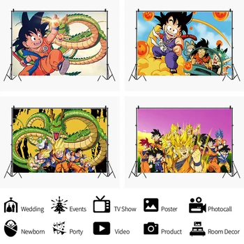 Anime Son Goku Tēmu Puse Backdrops Bērnu Dušas, Dzimšanas Dienas Puse Rotājumi, Sienas Uzlīmes, Plakātu, Fotogrāfiju Fona Aksesuāri