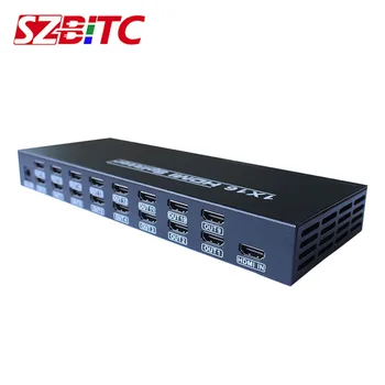 SZBITC 1x16 HDMI Splitter 1 līdz 16 no 4K 16 Porti HDMI Distributer Procesors, Video Converter For Xbox PS3 PS4 HDTV