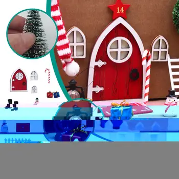 Pasaku Nama Skatuves Apdare, Durvju Mini Burvju Pasaku Sarkans Ziemassvētku Veikals Elf Rotājumi Mājas Durvīm Oficiālais F3d6