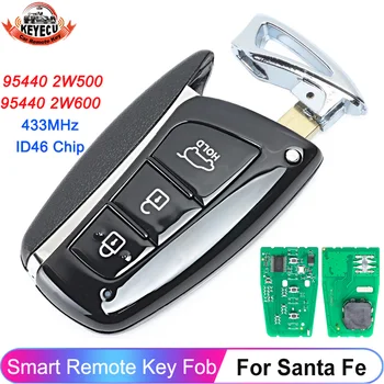 KEYECU 3 Pogu Smart Remote Auto Atslēgu Fob 433MHz ID46 Čipu 95440 2W500 / 95440 2W600 Par Hyundai Santa Fe 2012 2013 2014 2015