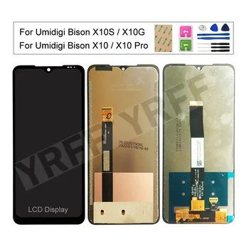 Par Umidigi Bison X10 Pro Tālrunis LCD displejs Ekrāni Umidigi Bison X10S/X10G LCD+Touch Screen Digitizer Montāža