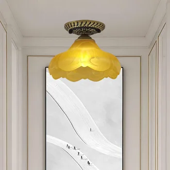 Stikla Griestu Lampas Eiropas Stila Ceļu Balkons Dekoratīvais Apgaismojums Vienkāršām Sadzīves Amerikāņu Retro Led Griestu Gaismas