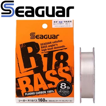 Sākotnējā SEAGUAR makšķerauklas R18 BASS 160 miljoniem eiro 100% FLUORO OGLEKĻA Zvejas Līnijas 3LB-20LB atbilst bass makšķernieks augsta līmeņa prasības